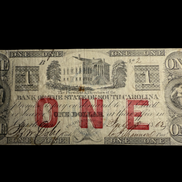 1862 Obsolete State Bank of SC $1 Note EXTREMELY LOW SERIAL NUMBER (#2)