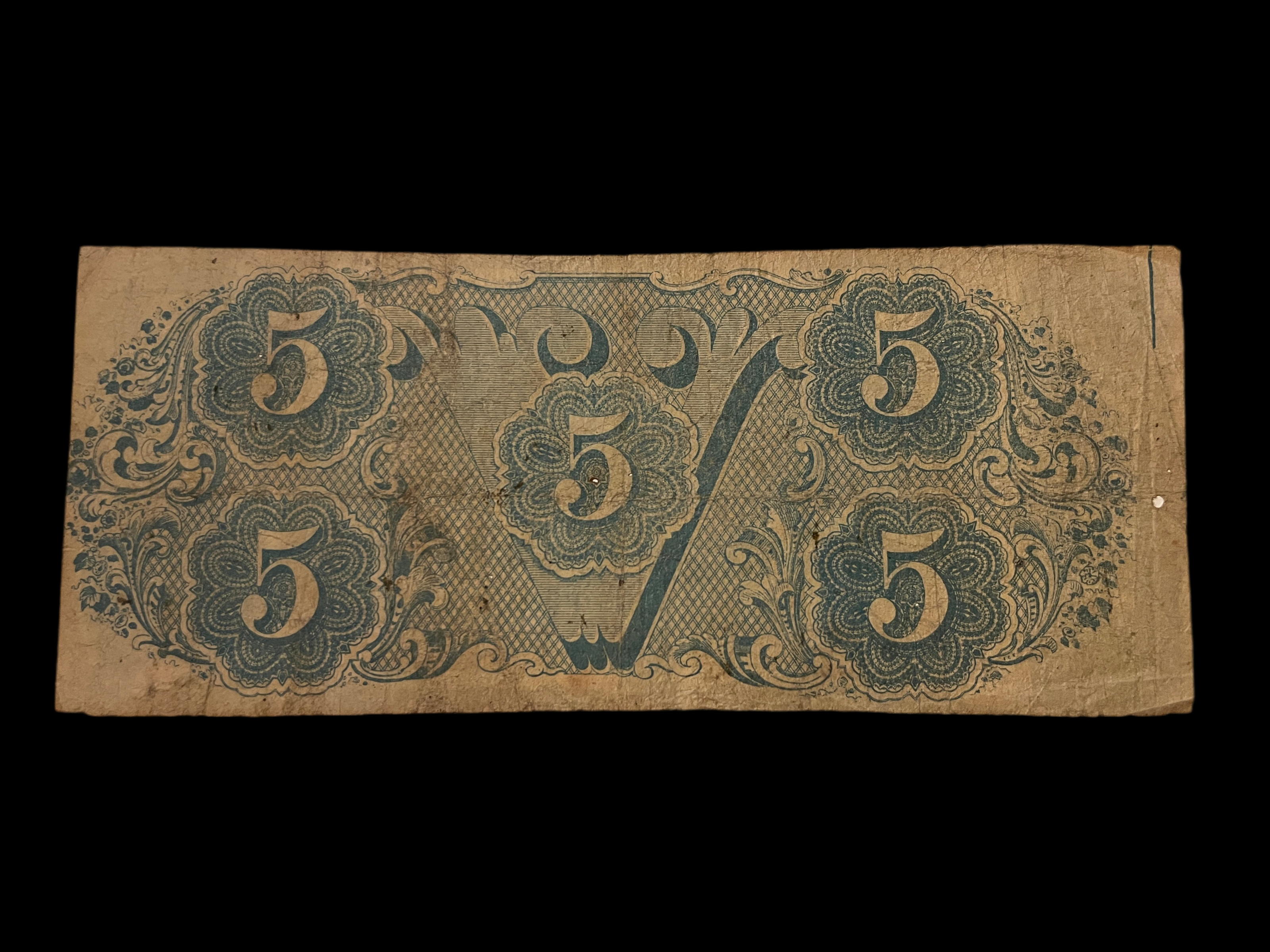 1863 CSA $5 T-60 VF