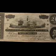1864 $20 CSA T-67 AU