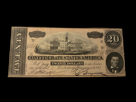 1864 $20 CSA T-67 MS