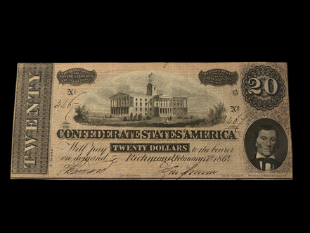 1864 $20 CSA T-67 MS