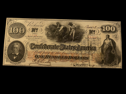 1862 CSA $100 T-41 MS W/ Multiple Stamps