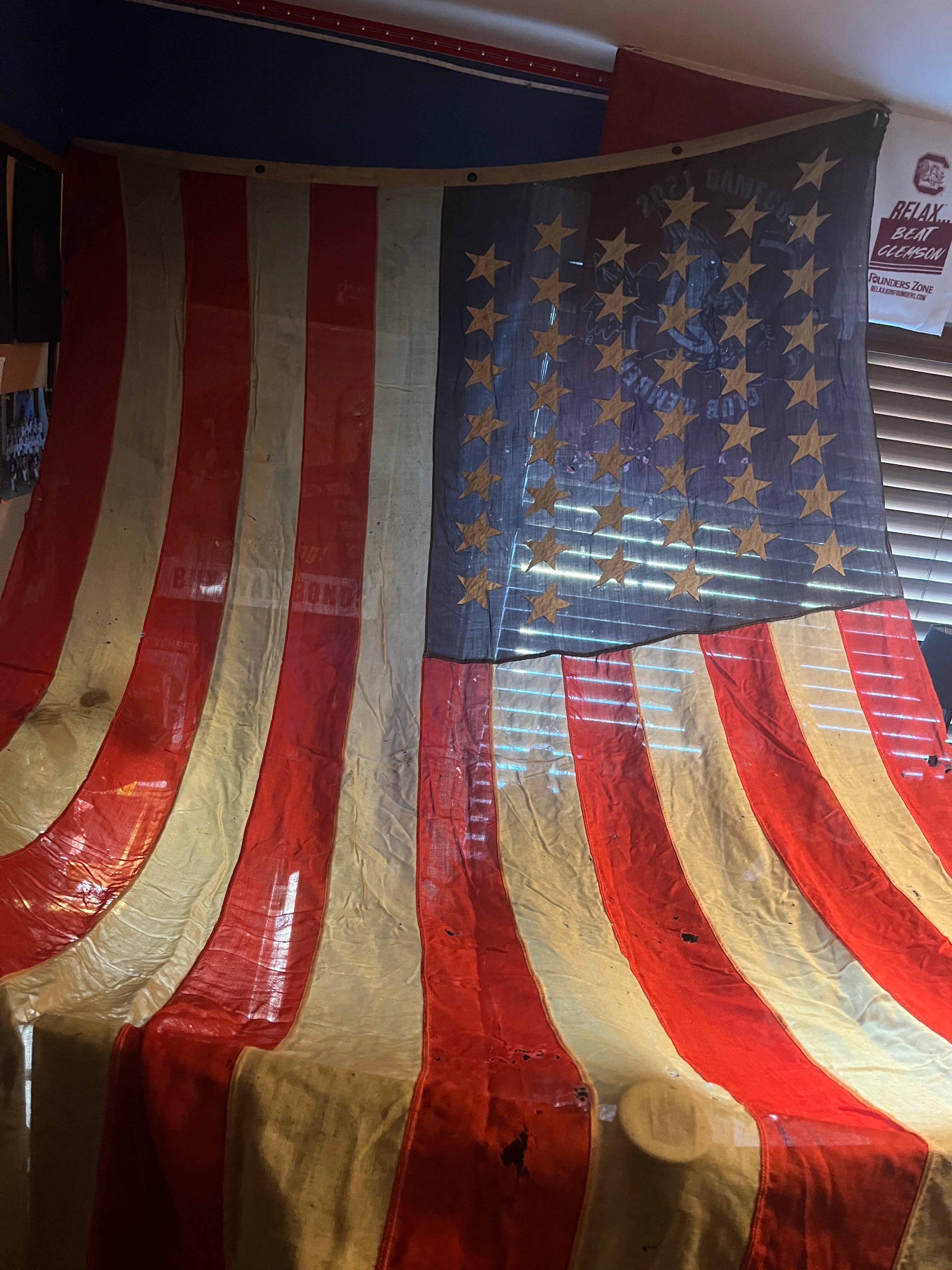 RARE Original 12x5 1898-1902 Large 45 Star American Garrison Flag