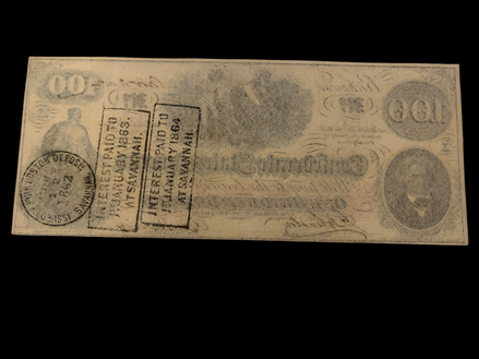 1862 CSA $100 T-41 MS W/ Multiple Stamps