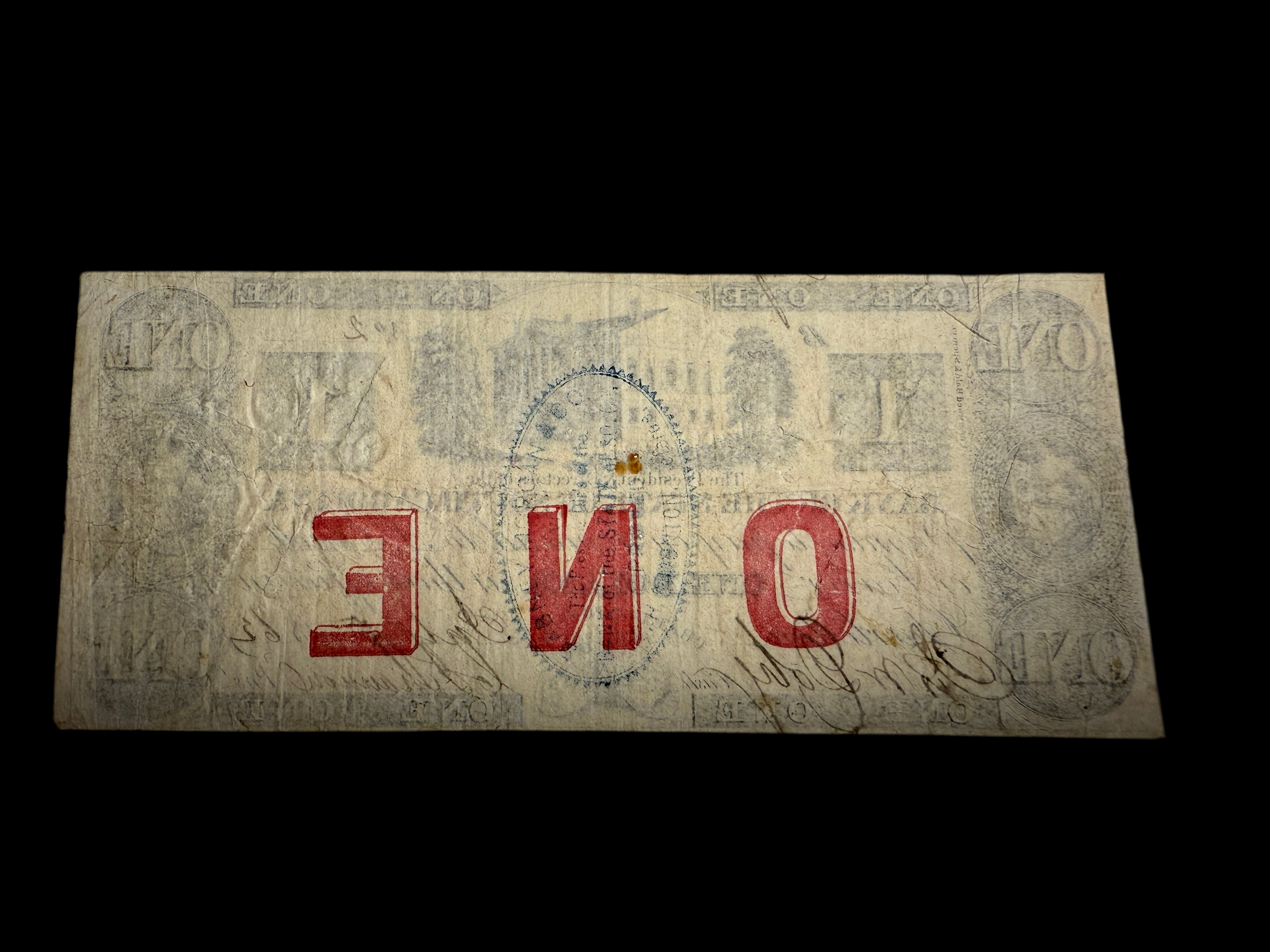 1862 Obsolete State Bank of SC $1 Note EXTREMELY LOW SERIAL NUMBER (#2)