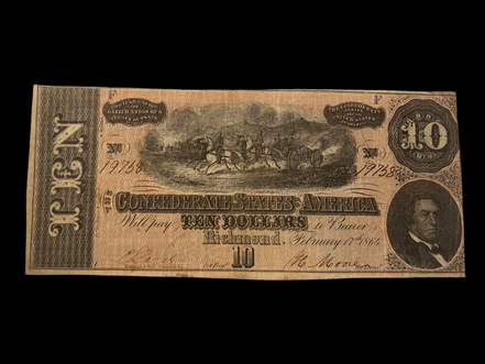 10$ 1864 CSA T-68 AU