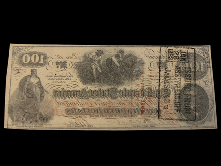 $100 1862 CSA T-41 MS W/Interest Stamps