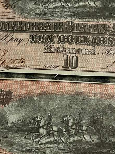 5 Consecutive CSA 10$ 1864 T-68 Notes Gem Mint UNC Ungraded