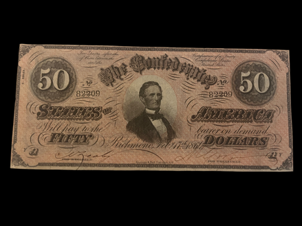 1864 CSA $50 T-66 MS+