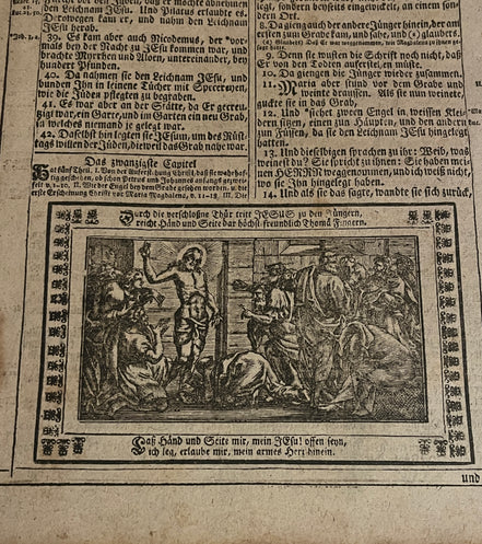 1600s German Bible Woodcut Pages Depicting Resurrection of Christ VERY RARE