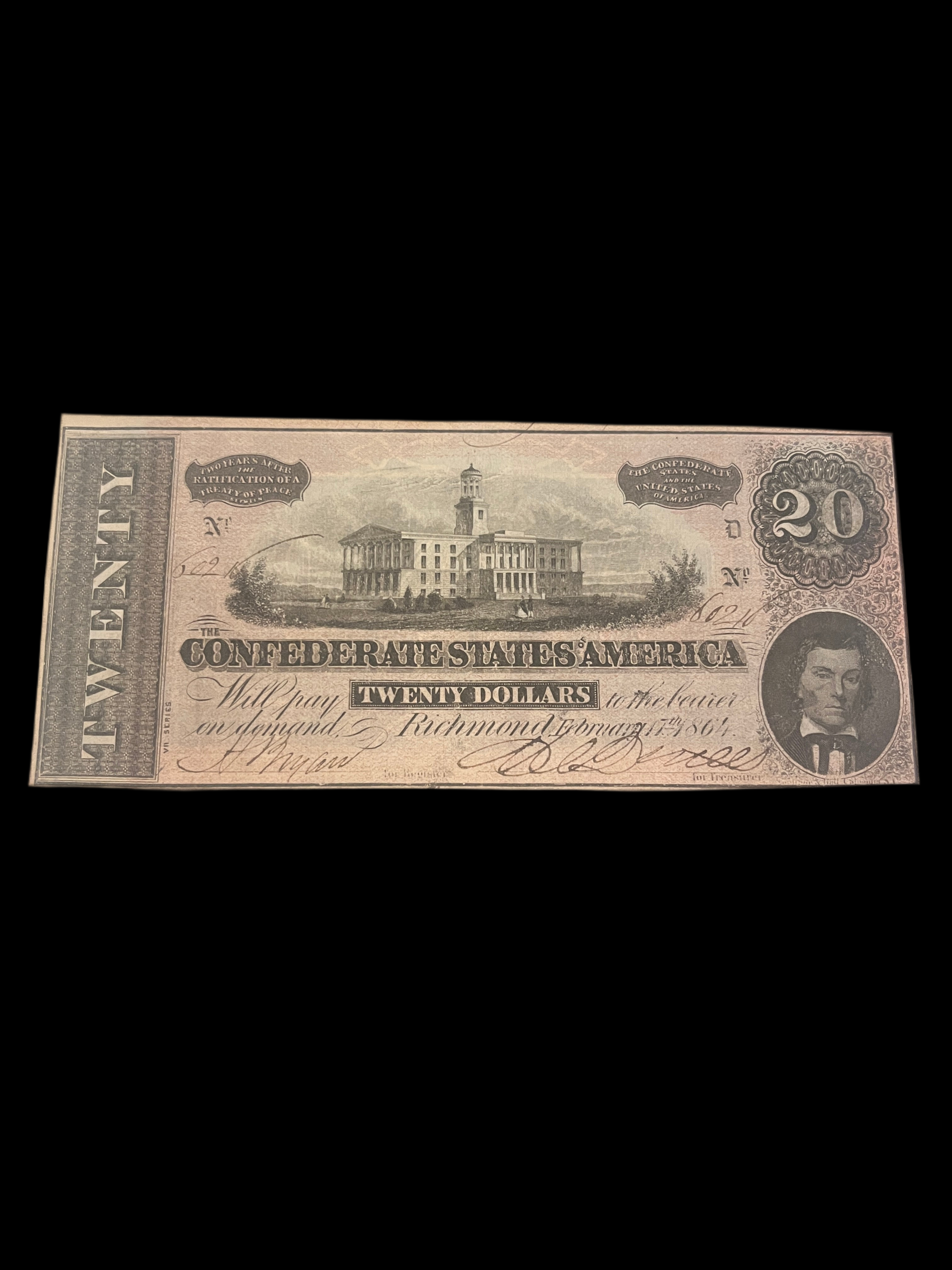 1864 CSA T-67 MS W/ Treasury Stamp