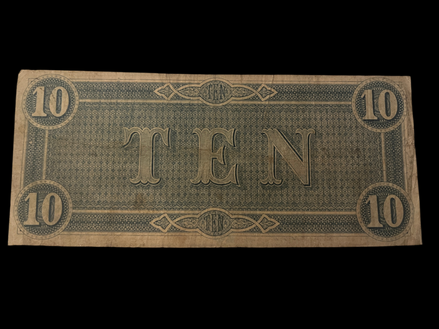 1864 $10 CSA T-68 VF