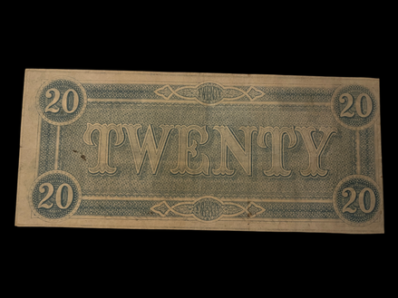 1864 $20 CSA T-67 MS