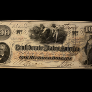 1862 $100 CSA T-41 AU-MS W/ Interest Stamps