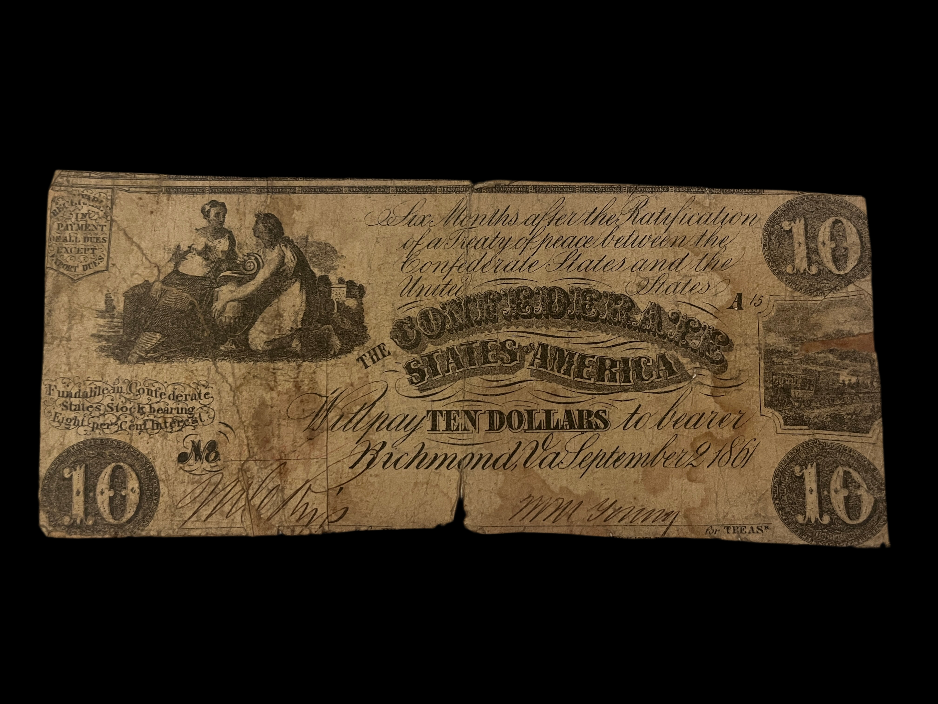 Scarce 1861 $10 T-28 G-4