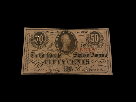 1863 CSA 50c Fractional Note T-72 VF-XF