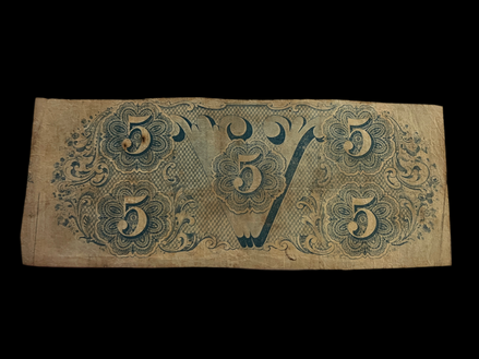 1863 CSA $5 T-60 VF
