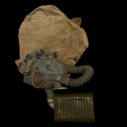 Twice Named WW2 US Gas Mask With Bag