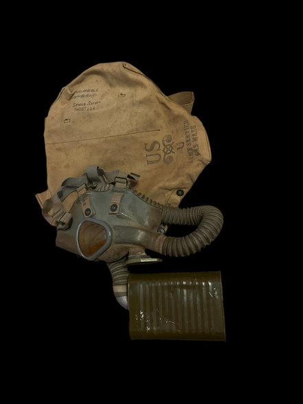 Twice Named WW2 US Gas Mask With Bag