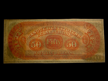 1860s $50 Citizens Bank of Louisiana - Shreveport REMAINDER