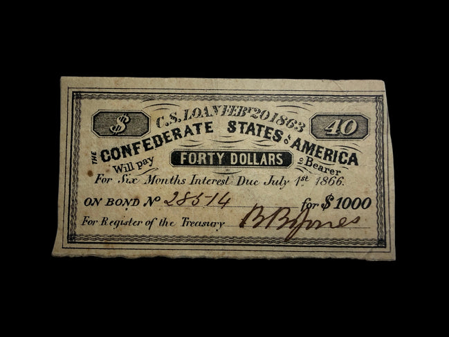 1863 $40 CSA Bond