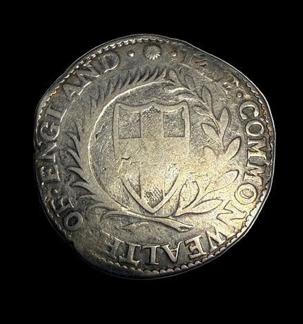 RARE 1653 Commonwealth of England Half Crown XF