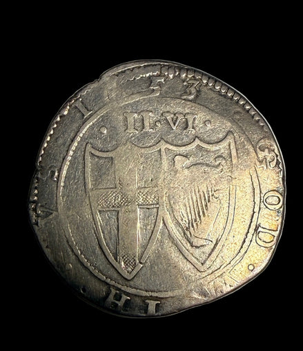 RARE 1653 Commonwealth of England Half Crown XF