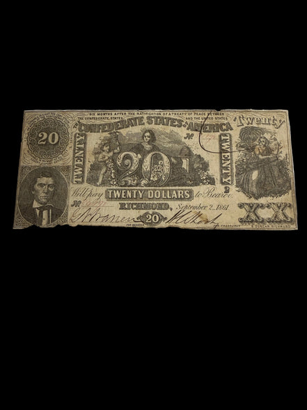 1861 $20 CSA XF RARE