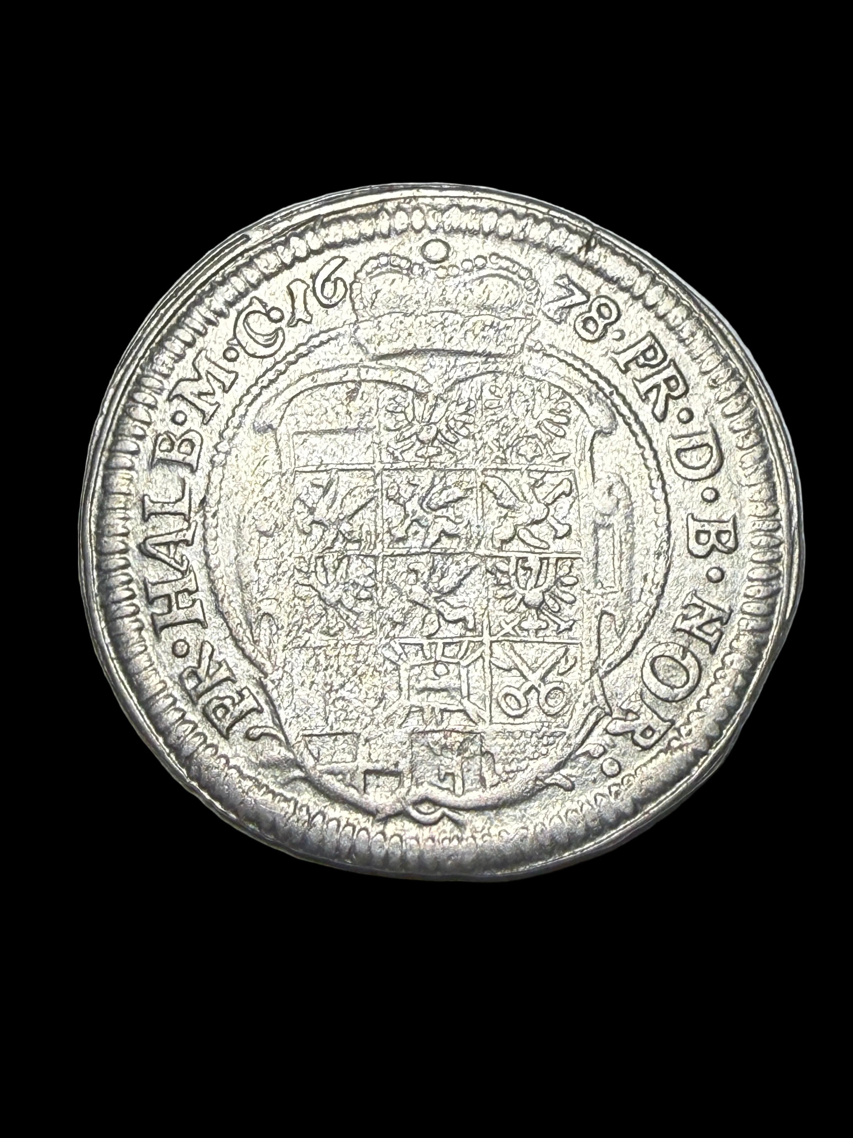 1678 Brandenburg - Ansbach 1/6 Taler Silver