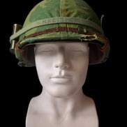 Early Vietnam M1 with 1961 MSA Liner, 1968 Mitchell Cover, & Accessories.