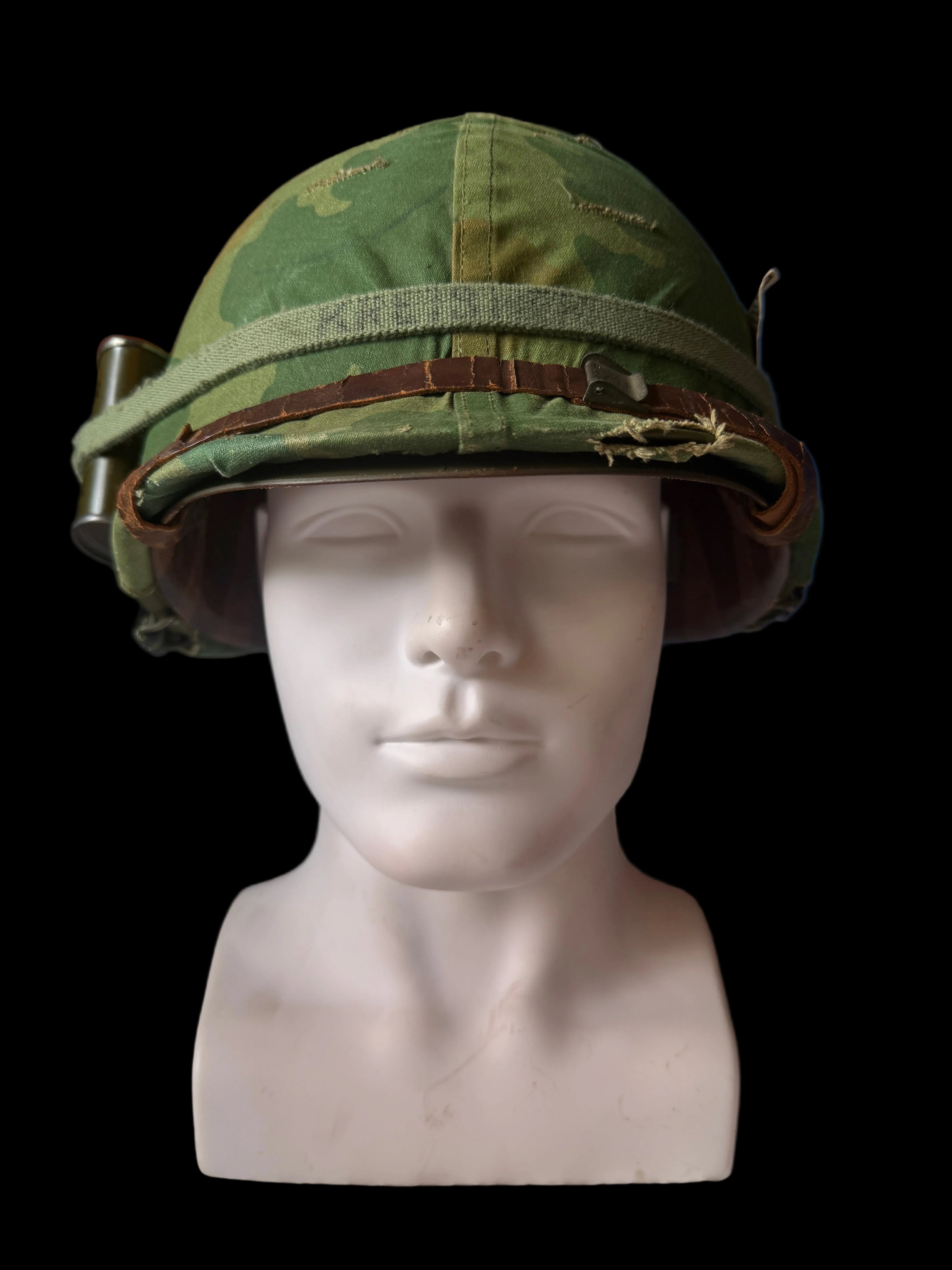 Early Vietnam M1 with 1961 MSA Liner, 1968 Mitchell Cover, & Accessories.