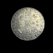 1787 British Shilling “No Stop Above Head” Variety XF Damaged