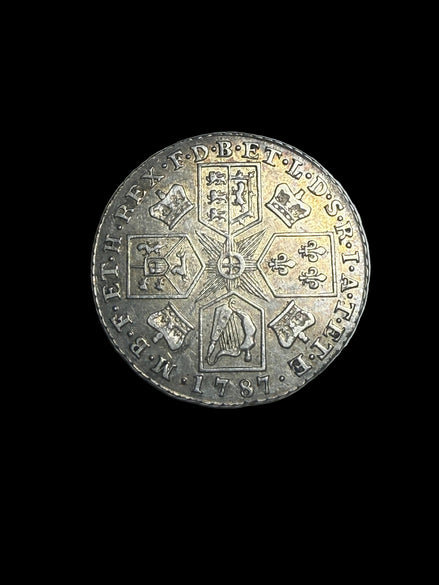 1787 British Shilling “No Stop Above Head” Variety XF Damaged