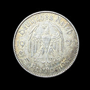KEY DATE 1935-J German 5 Reichsmark W/ Swastikas AU