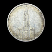 KEY DATE 1935-J German 5 Reichsmark W/ Swastikas AU