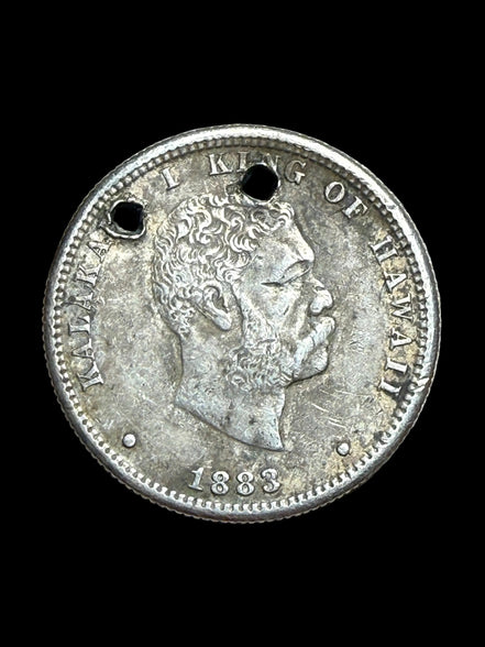 1883 Holed RARE Kingdom of Hawaii Silver Quarter