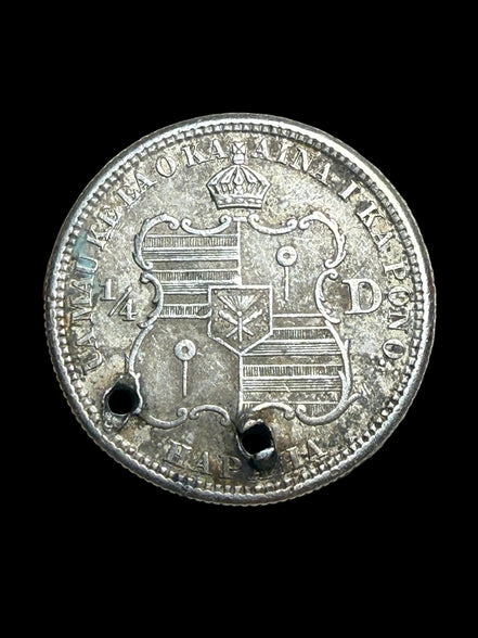 1883 Holed RARE Kingdom of Hawaii Silver Quarter