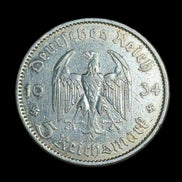 1934-A Nazi Silver 5 Reichsmarks