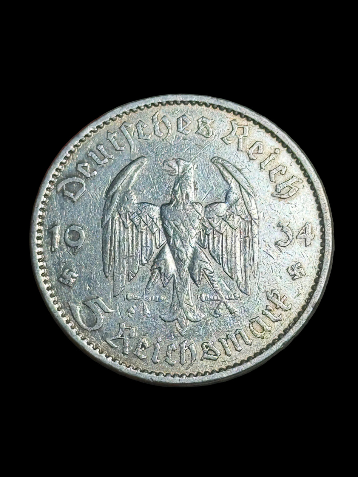 1934-A Nazi Silver 5 Reichsmarks