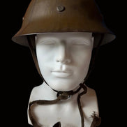 MINT WWII Japanese Civil Defense Helmet With Liner Chinstrap & Name
