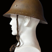MINT WWII Japanese Civil Defense Helmet With Liner Chinstrap & Name