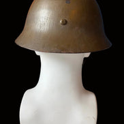 MINT WWII Japanese Civil Defense Helmet With Liner Chinstrap & Name