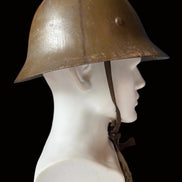 MINT WWII Japanese Civil Defense Helmet With Liner Chinstrap & Name
